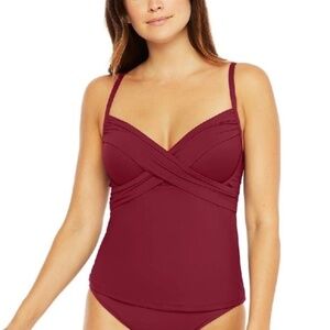 La Blanca Island Goddess Underwire Wrap Tankini Top